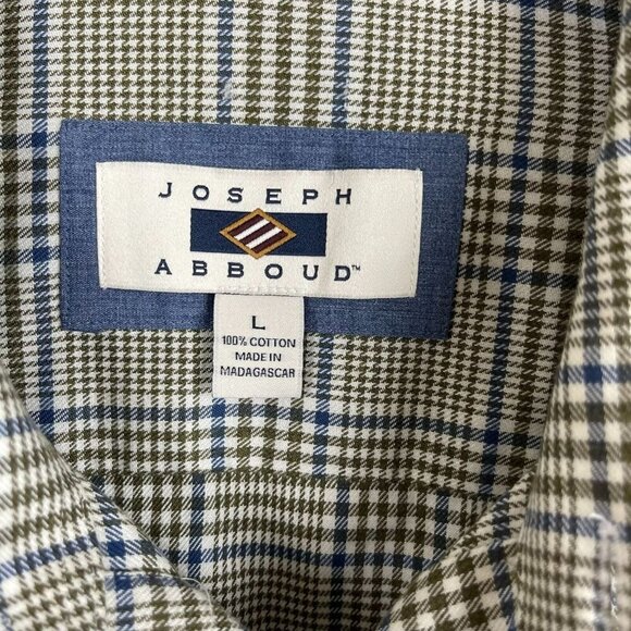 Joseph Abboud Mens Plaid Long Sleeve Button-Up Shirt Size L Cotton - Picture 3 of 6